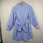 Anthropologie Mare Mare Blue White Pinstripe Long Sleeve Midi Dress Size Small Photo 4