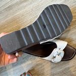 Donald J Pliner White Leather Wood Platform Wedge Sandals Womens 9 Y2K Clog Mule Photo 5