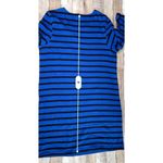 Old Navy Heavyweight Knit Blue Black Striped A-line Dress Sz Large NWOT Photo 7