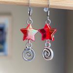 Handmade star & swirl dangle earrings⭐️❤️ Photo 0
