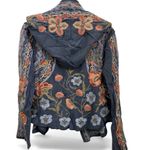 Johnny Was metallic thread Syelles Embroidered
Hoodie Jacket Indigo NWT RARE Photo 1