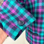Pendleton Vintage Plaid Blazer Teal Purple Navy Sz 12 Photo 5