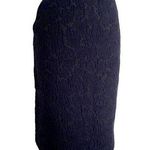 Marni Floral Lace Wool Skirt Womens Size 44 Navy Blue with Dark Gray Pencil Photo 0