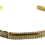 Gold tone etched open cuff bracelet Photo 0