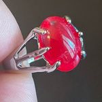 Red sapphire S925 silver ring size 9.75 Photo 3
