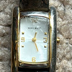 Nine West women’s vintage two tone adjustable genuine leather bracelet watch Photo 0