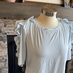 Rebecca Taylor  Light Blue Ruffle Sleeve Tee Photo 2