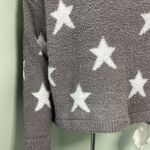 Revolve x Maronie Sweatshirt Oversized Lounge Star Fleece Gray and White Medium Photo 1