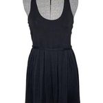Adrienne Vittadini Black Rayon Tie Waist Fit & Flare Sleeveless Dress Photo 0