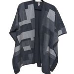 Woolrich Reversible Open Front Wrap / Cape in Gray - One Size - EUC Photo 0