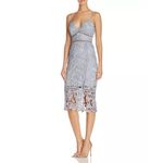 Bardot Botanical Lace Overlay Spaghetti Straps Lined Midi Dress Size US 4 XS Photo 1