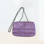A New Day Purple Faux Leather Clutch Purse Silver Chain Strap Small Photo 1