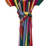 Eloquii Dress Size 26 Stripe Curvy Plus Wrap Super Stretchy Candy Rainbow NWT Photo 2