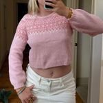 Love Shack Fancy Pink cropped knit sweater Photo 3