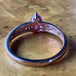 Natural Pink Sapphire Moissanite Sterling Silver Cocktail Ring Size 11 Photo 4