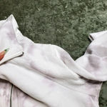 PINK - Victoria's Secret PINK By Victoria's Secret Grey Tie Dye Half Zip Sweater Photo 6