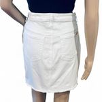 joe's jeans Joe’s Jeans White Denim Mini Skirt Size 28 Women’s Frayed Hi-Lo Hem EUC Photo 3