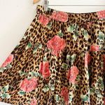 90’s Cheetah Print & Roses Tiered Skirt Brown Size M Photo 5
