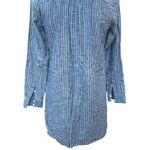 Joie  Women's XS Blue Striped Long Sleeve V-Neck Dress with Buttoned Cuffs Photo 6