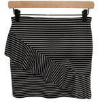 ZARA  Trafaluc Black & White Striped Ruffle Mini Skirt Size Small Photo 36