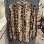 Alexander Jordan Snake Skin Flowy Top Animal Print Black Size XL Photo 2