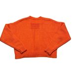 frame denim Frame Round Neck Cotton Knit Cropped Sweater Orange Large Photo 2