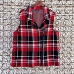 CHAPS  Buffalo plaid asymmetric zip vest black red 1X Photo 0