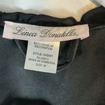 Linea Donatella  Black Satin Robe with Lace Detail Photo 2