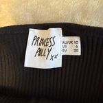 Princess Polly  Midi Dress Size 6 Black Muir Long Ribbed Snap Down Bodycon Photo 3