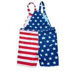Shinesty The Screamin Eagles Women's Unisex American Flag Shortalls XL Red Photo 3