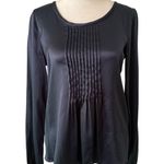 Etro dark blue silk long sleeve top size 38 Photo 0