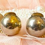 Alice Signed Vintage Gold Tone Round Winged Clip On Earrings Old Money Chic Glam Photo 0