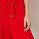 Karen Millen  Wrap Front Romper Playsuit Size 4 Red Short Sleeve Tailored Chic Photo 2