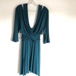 Peach Love California Peach Love Faux Wrap Top Green Dress Photo 6