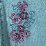 Vintage Koret Blue Floral Embroidered Button Up Sweater Vest Size M Size M Photo 2