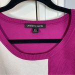 Lafayette 148 New York Sweater Plus Size 2XL Colorblock Pink & Black & White Photo 1