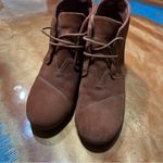 Toms  Desert Suede Wedge Lace Up Shoes size 9.5 rust orange brown color Photo 5