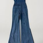 Show Me Your Mumu  Rhea Denim Jumpsuit Ruffled‎ Flare Wide Leg Size Small Photo 3