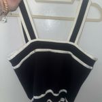 Source Unknown Black and White Striped Tank knit Top L - XL NWT Photo 6