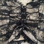 Dee Elly  Lace Corset-Front Top | Black / Beige Photo 2