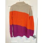 Kim Gravel Belle Mock Neck Color Block‎ Knit Sweater Pullover Top Size 4 Orange Photo 4