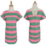Lilly Pulitzer Ames Sequin Striped Mini Shift Dress Pink Green Sz XS Photo 3