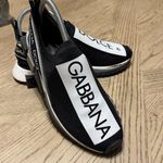 Dolce & Gabbana  Black and White Slip-On Shoes size 38.5 Photo 6
