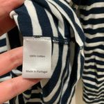 La Ligne Henley Navy Ivory Stripe Relaxed Long Sleeve Pullover V Photo 5