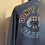 Preloved Journey Blue and Black Don’t Stop Believin’ Graphic Sweater size large Photo 5