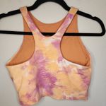 Athleta Sports Bra Conscious Textured Crop Longline High Neck Tie Dye Photo 3