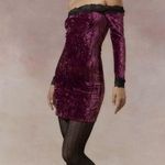 Urban Outfitters NWT Kimchi Blue Ryder Velvet Mini Dress | Size: XL | Plum Photo 0