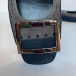 VANELI Nicci Leather Suede Ballet Flat w Buckle Detail Navy Gray Size 7M Blue Photo 5