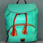 Dooney & Bourke Murphy Backpack Large Pebbled Leather Aqua $438 Retail NWOT Photo 0