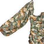 Hello Molly  Basque Country Long Sleeve Ruched Mini Dress Floral Sage Medium NWT Photo 6